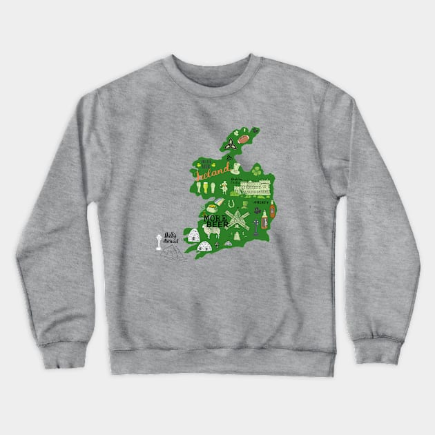 St Patrick Day Irish Map More Beer T-shirt Crewneck Sweatshirt by victichy